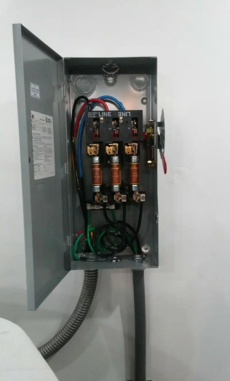 Three-phase disconnect switch installed for Electrical Wiring & Rewiring in Durham